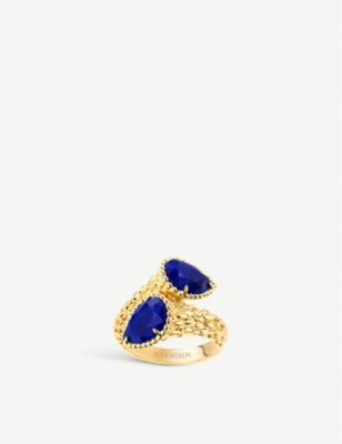 BOUCHERON - Serpent Bohème Toi et Moi 18ct yellow-gold and 3.38ct lapis lazuli ring
