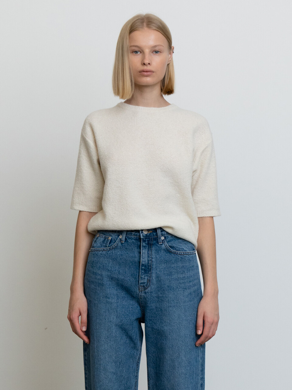 Cashmere Half Sleeved Knit_Off White