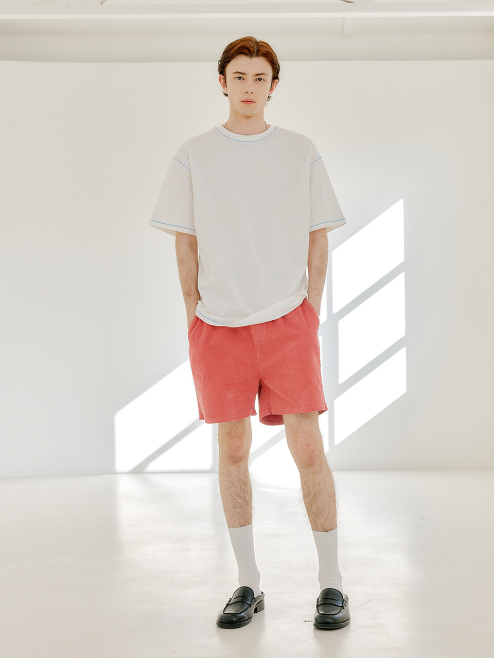 stitch point short sleeve t shirt WHITE S22A05039