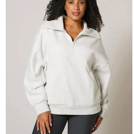 Lovall Women's Organic Oversized 1/4 Zip Sweatshirt