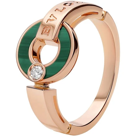 Bvlgari 18ct Diamond And Malachite Ring