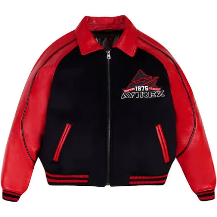 Avirex Men's Classic Wool Leather Varsity Jacket