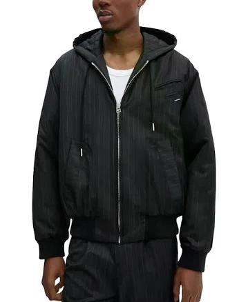 Bluemarble Men's Pinstriped Wool Hoodie