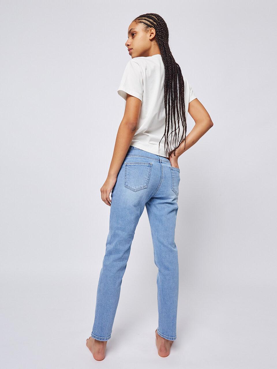Slim Straight Denim Pants