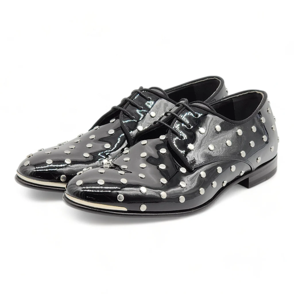 Alexander McQueen Studded Derby Shoes - Patent Leather - Black