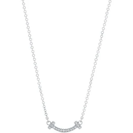Tiffany T Smile Pendant Gold with Diamonds