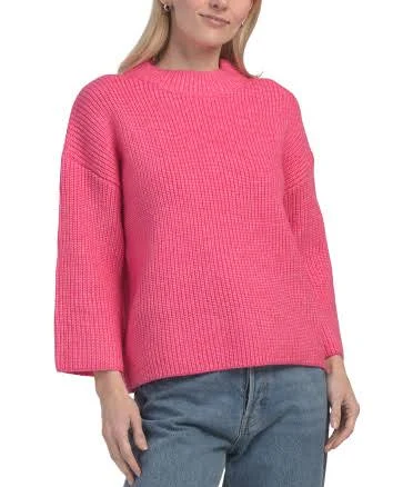 Fandango Three-Quarter Sleeve Mock Neck Sweater