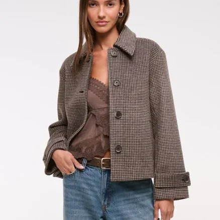 Abercrombie & Fitch Women's Wool-Blend Short Coat