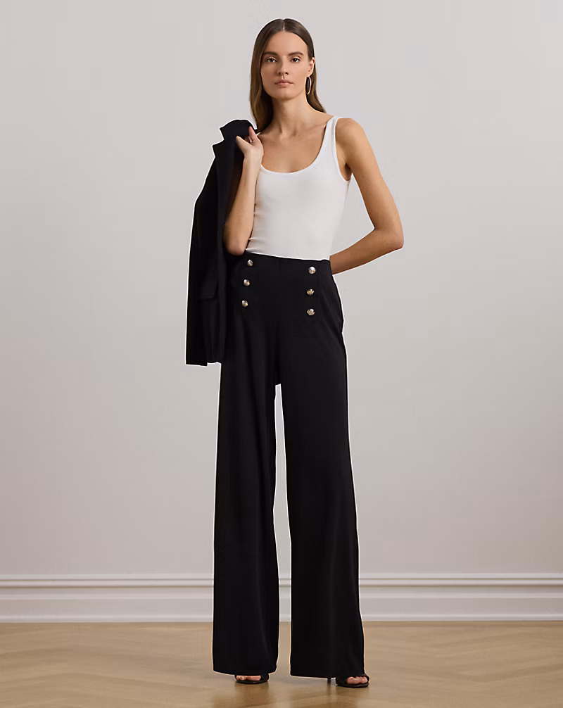 Stretch Jersey Wide-Leg Pants