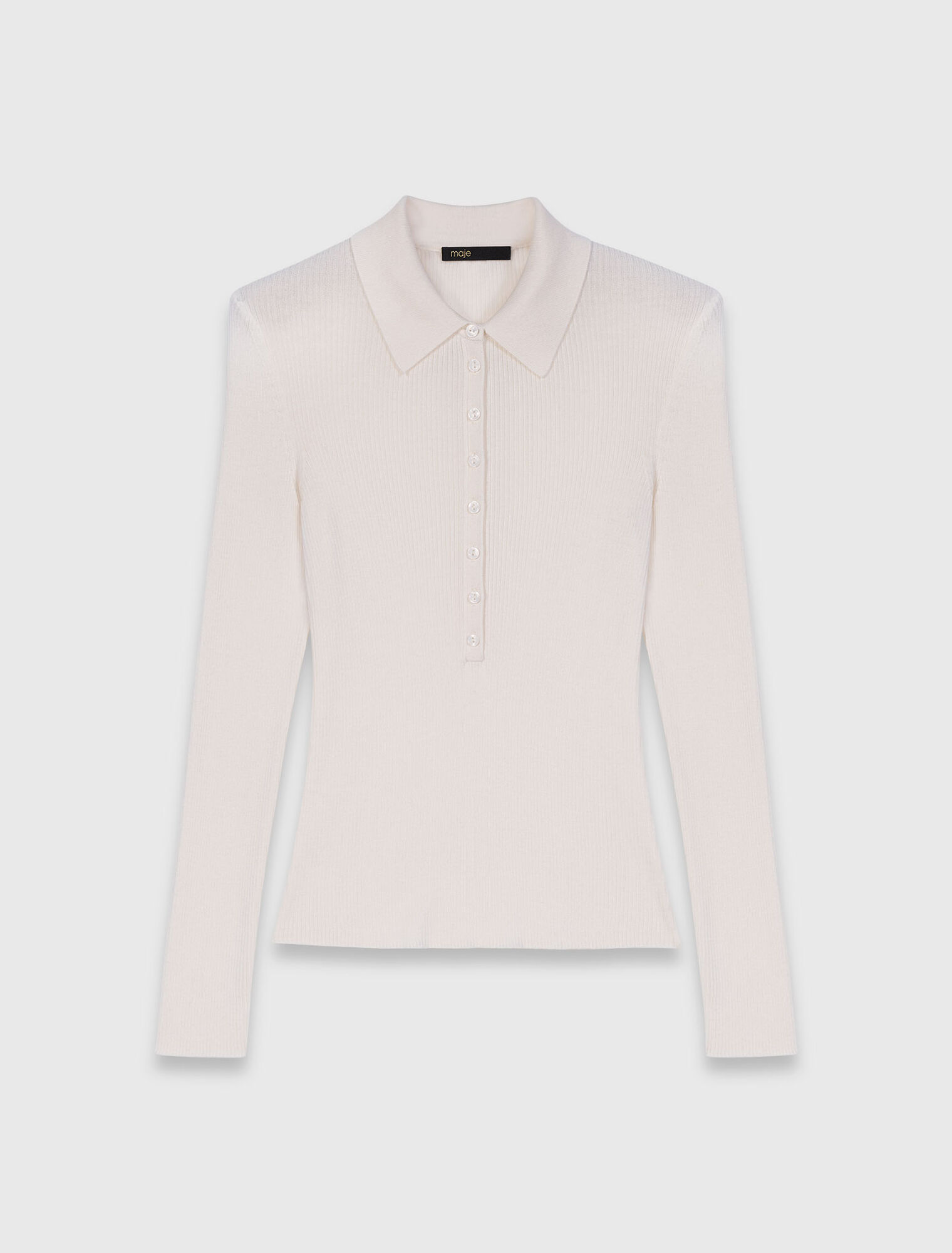 Ribbed Polo Sweater