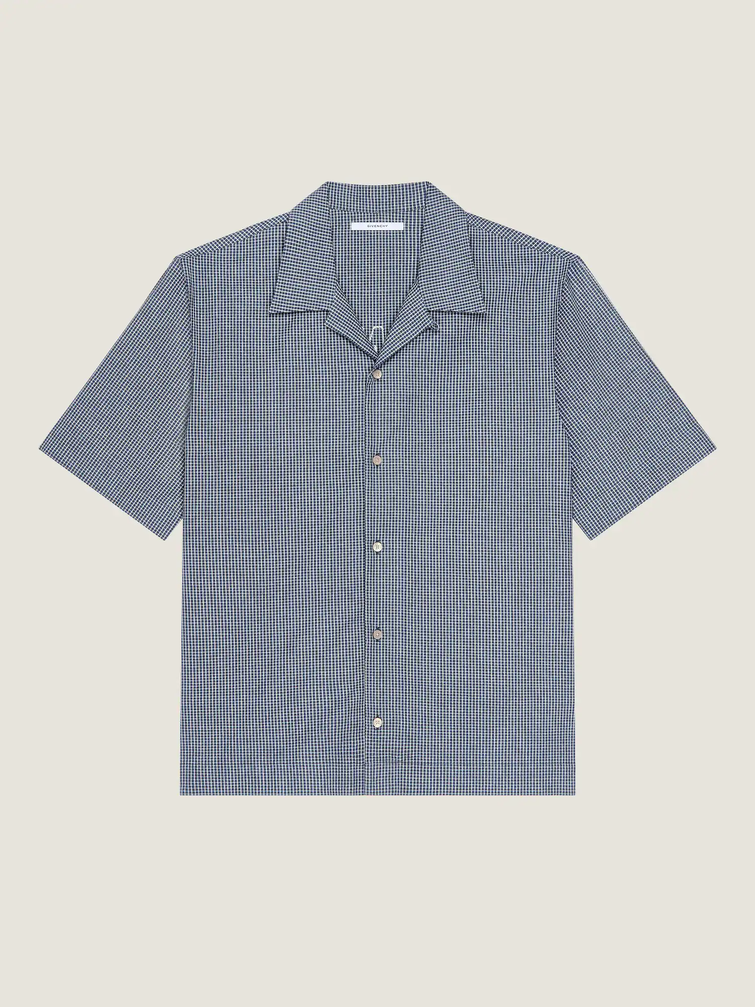 Checked shirt in cotton with GIVENCHY Paris embroidery in - white/blue