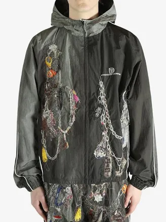 Doublet Unisex Moss Embroidered Chain Track Jacket