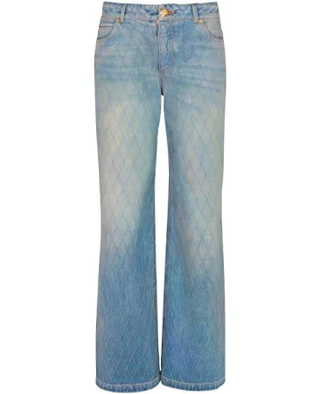 Balmain Women's Diamond-stitched Jeans