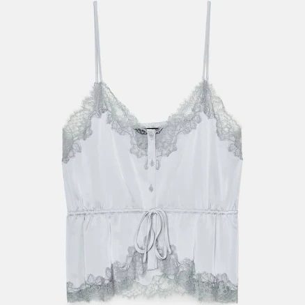 Zara Satin Lace Top