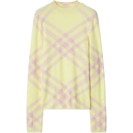 Burberry Check-Pattern Ribbed Jumper