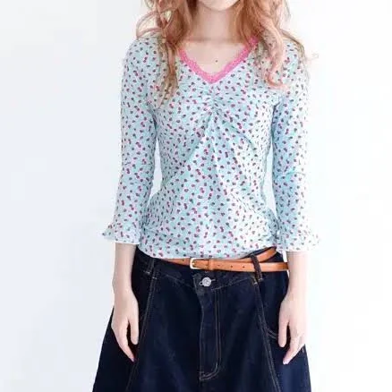 Shopfairy little strawberry lace top (mint)