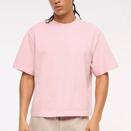 Abercrombie & Fitch Men's Premium Heavyweight Cropped Tee