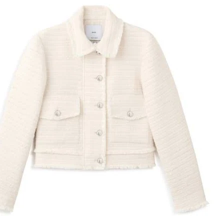 MANGO Women's Tweed Notched Lapel Collar Jacket
