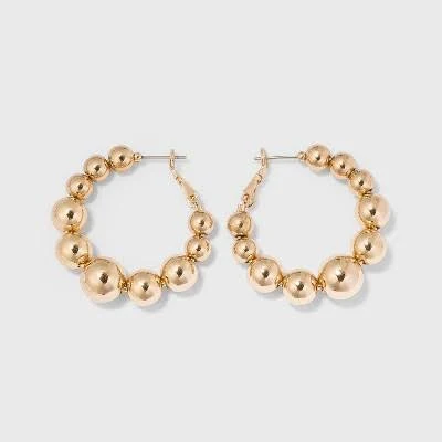 A New Day Gold Ball Hoop Earrings