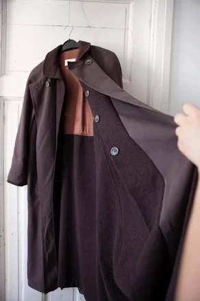 Vintage 90s Oversize Raglan Sleeve Wool Coat with Pockets