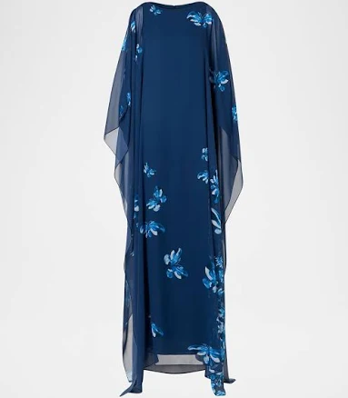 Akris Women's Butterfly-Print Silk Georgette Caftan Gown