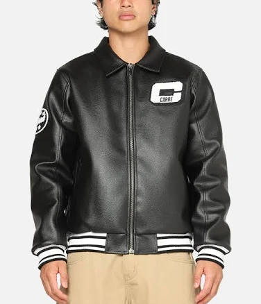 Carre Men's Vegan Leather Varsity Jacket