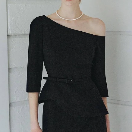BAU by Bride And You ELORA One Shoulder Belted Blouse