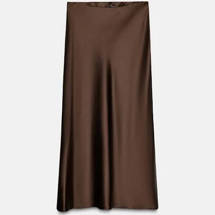 Zara Women's Satin Midi Skirt