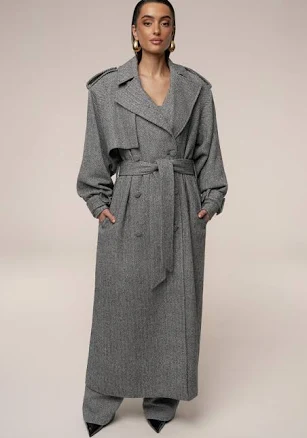 Jluxlabel Women's Herringbone Oversized Trench Coat
