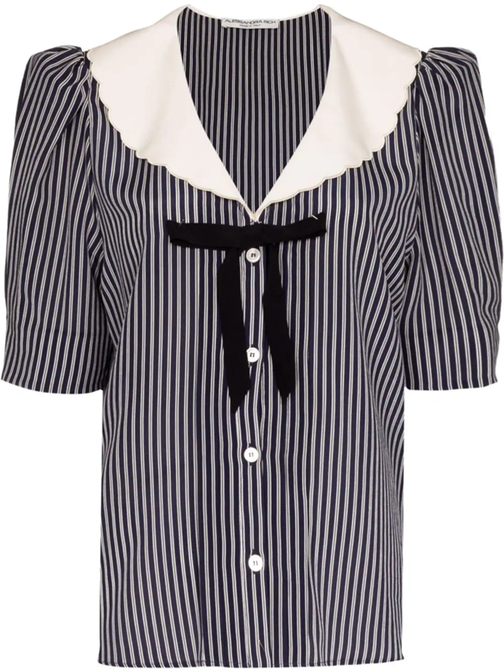 Striped Silk Sailor Blouse