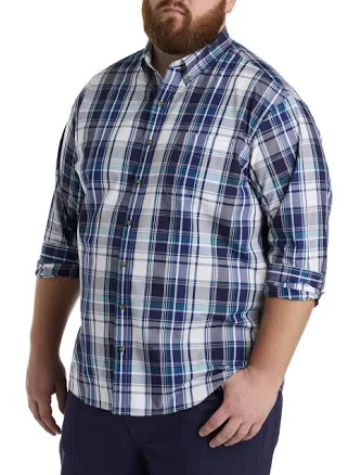 Harbor Bay Men's Tonal Plaid Sport Shirt