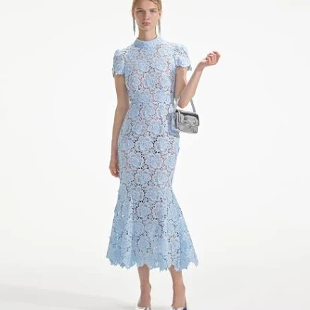 Self Portrait Flower Lace Midi Dress