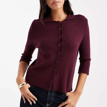 ASOS Design Knit Fitted Collared Cardigan