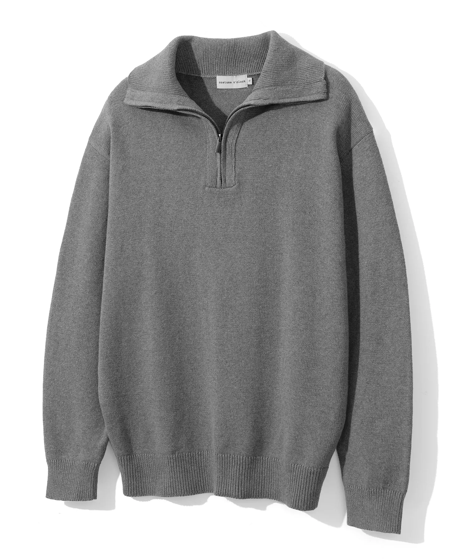 Contemporary Half Zip Knit Sweater Gray COOSKT026GRAY