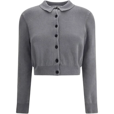 Alexander Wang Women's Cropped Logo-embossed Cardigan