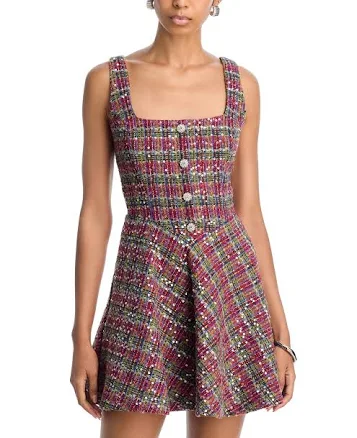 AQUA Women's Sequin Tweed Mini Dress