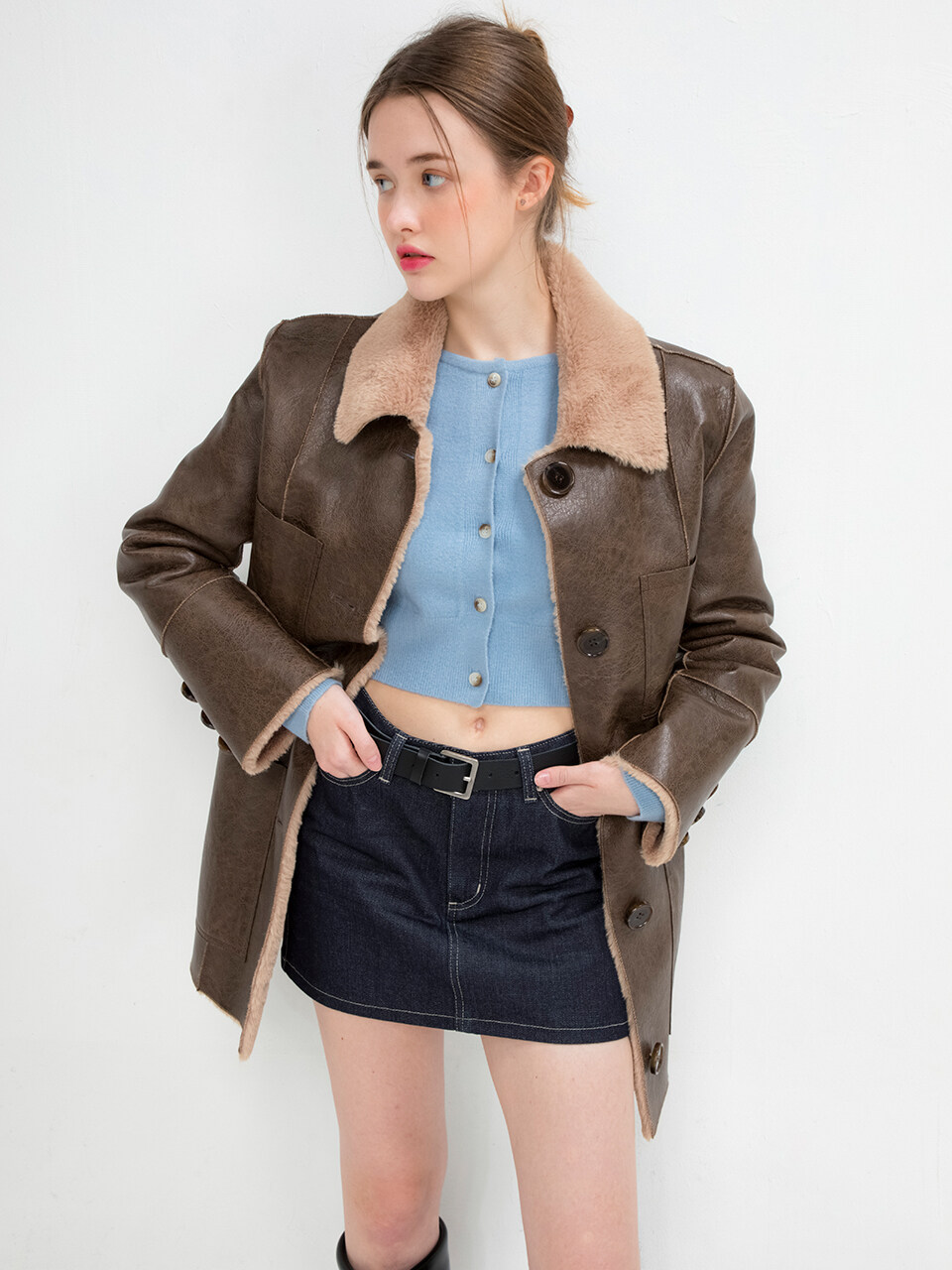 Reversible Leather Mustang (Brown)