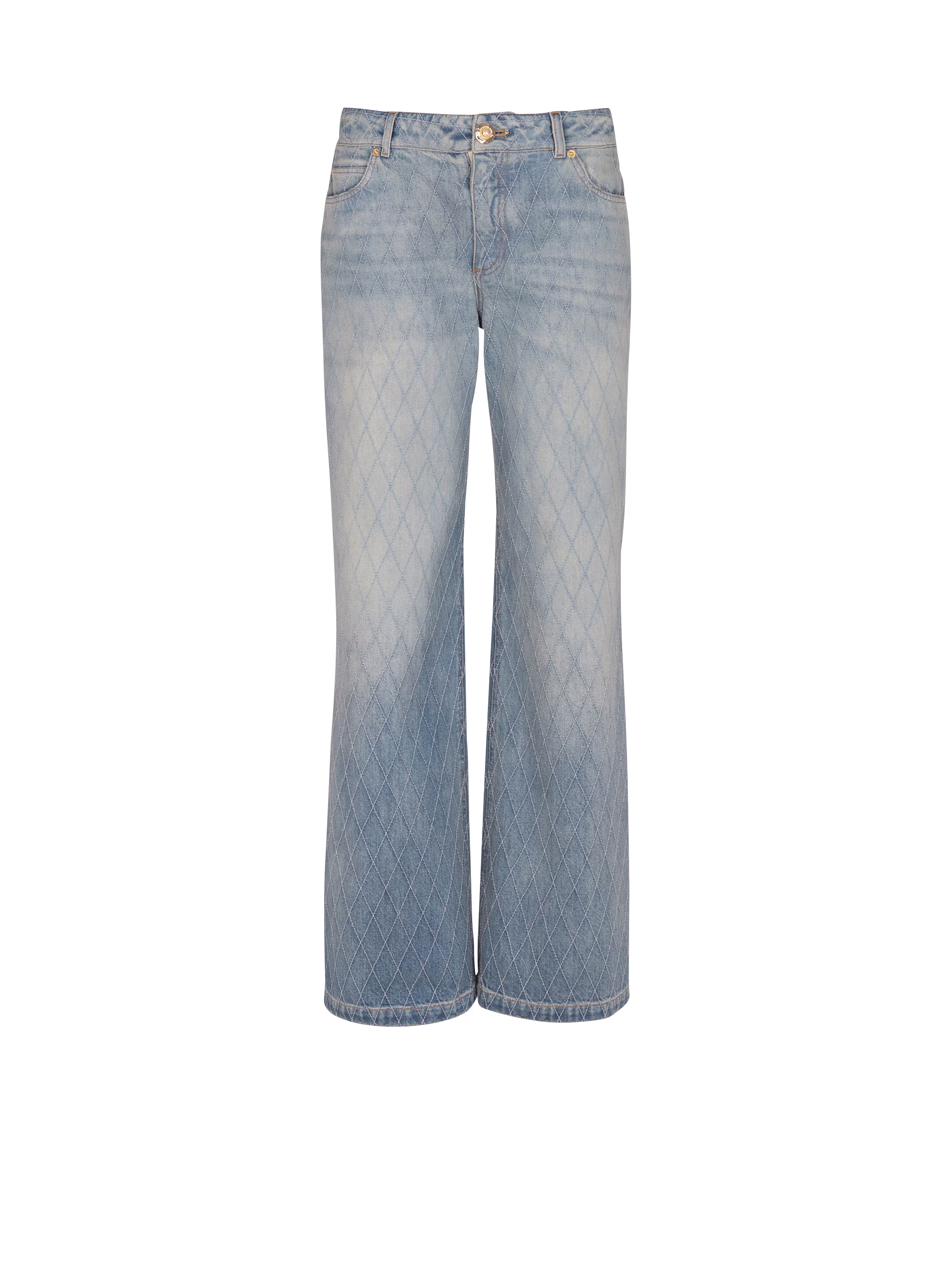 Diamond denim straight-fit jeans
