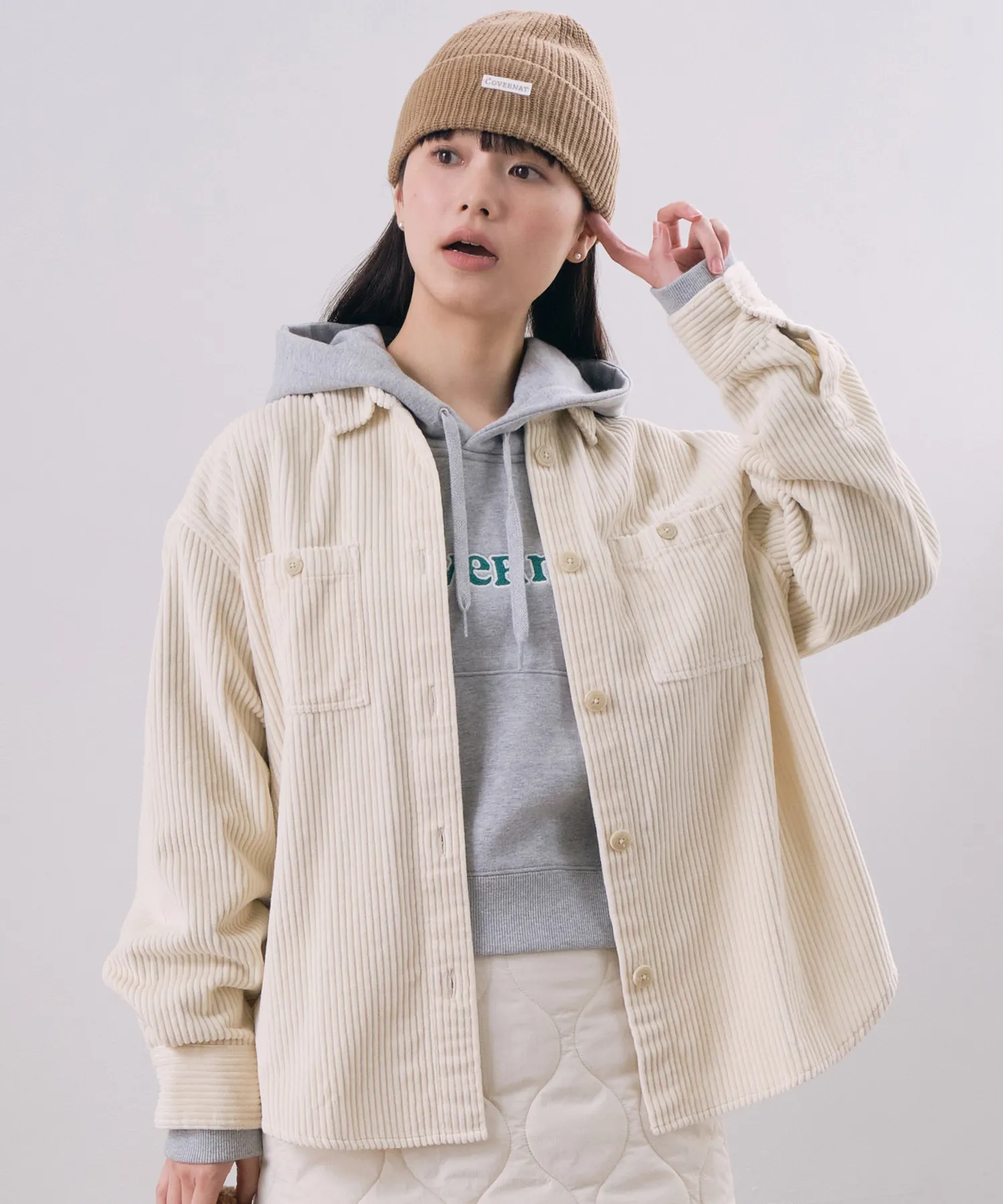 Women's Corduroy Shirt Ivory