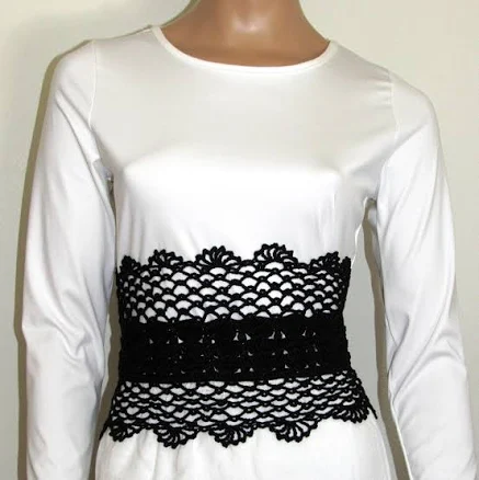 Gothic Victorian Crochet Lace-Up Waist Belt