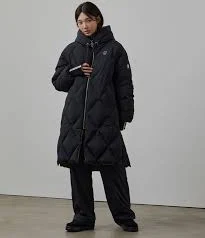 Women's Diamond Quilted Reversible Hooded Long Down Jumper