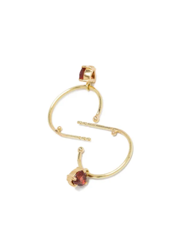 Garnet Stone Asymmetric Earrings