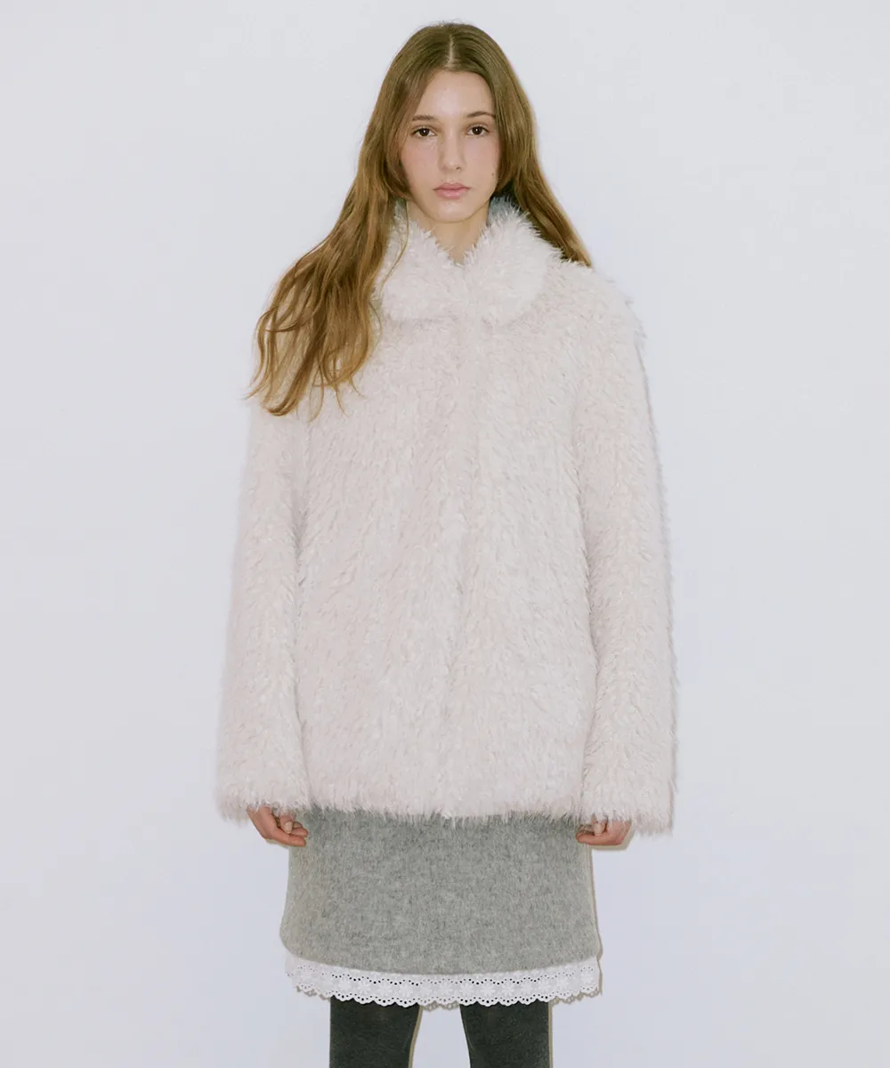 Heavy Mix Fur Jacket (Cream)