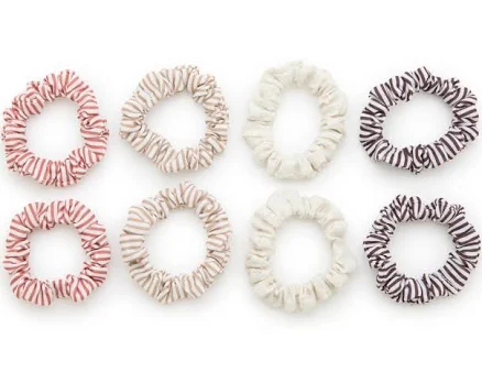 Kelly & Katie Women's Striped Skinny Scrunchie Set (8 Pack)