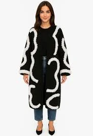 Puff Cardigan Long - White