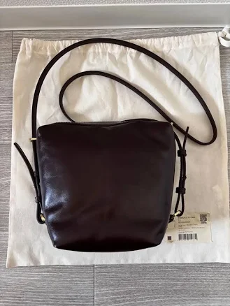 Sezane Lou Shoulder Crossbody Bag Purse Leather Burgundy Vintage With