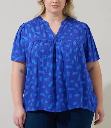 Sugarlips Darya Strokes Ferma Split Neck Top