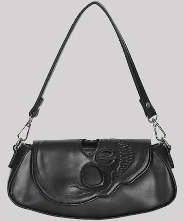 Lost Queen Faux Leather Skull Shoulder Bag