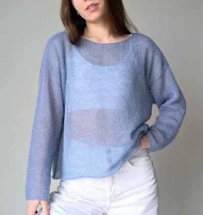 Women's Minimalist Sheer Mohair Sweater