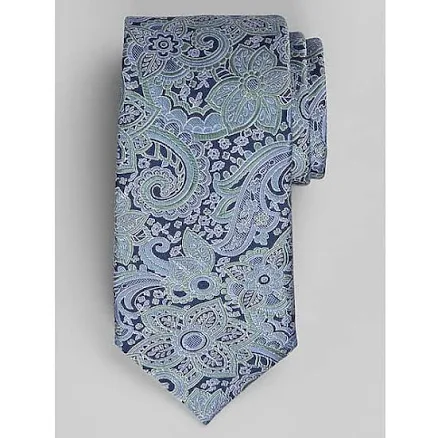 Joseph Abboud Fantasia Botanical Silk Tie in Green – Men’s Floral Pattern Necktie, One Size Classic Dress Tie